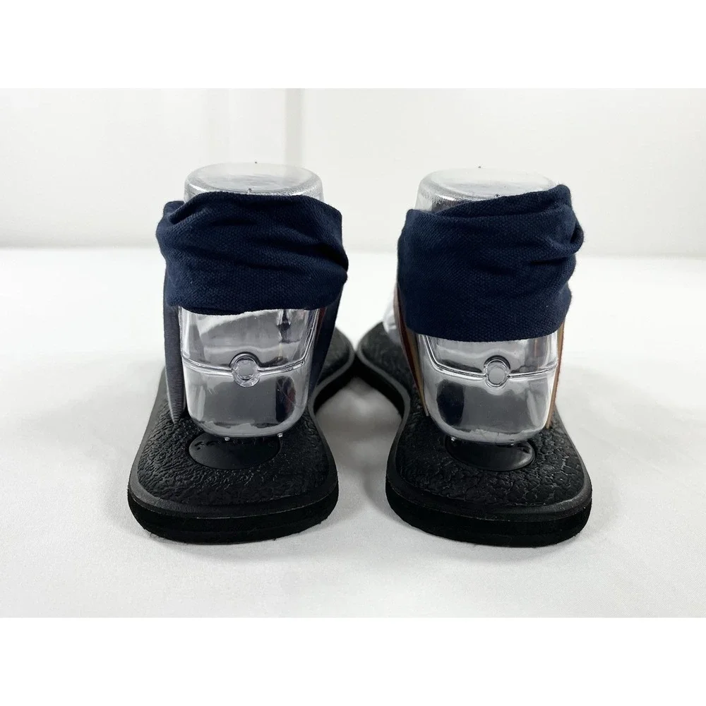 Sanuk Yoga Sling‎ 2 Comfort Sandals Navy Multi Stripe Fabric Women Size 7 New